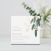 Eenvoudige Gold Green Eucalyptus Foliage Couple Sh Kaart (Staand voorkant)