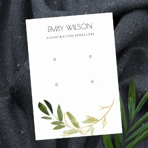 EENVOUDIGE GOLD GREEN FOLIAGE TWEE LOGO VOOR HET O VISITEKAARTJE
