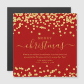 Eenvoudige GOLD-kerstFeestdagen Glitter Red (Voorkant / Achterkant)