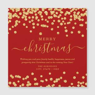 Eenvoudige GOLD-kerstFeestdagen Glitter Red