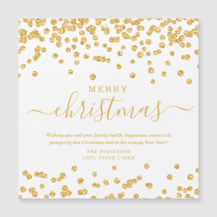 Eenvoudige GOLD-kerstFeestdagen Glitter White