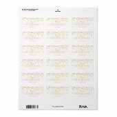 Eenvoudige GOLD-kerstFeestdagen Glitter White Etiket (Full Sheet)