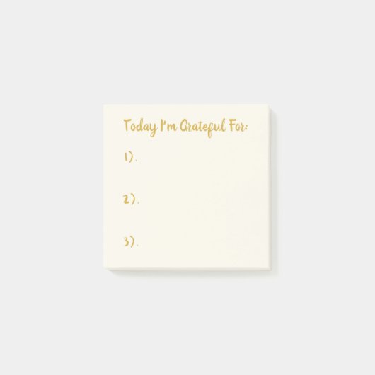 Eenvoudige Gold on Light Beige Gratitude Post-it N Post-it® Notes (Voorkant)