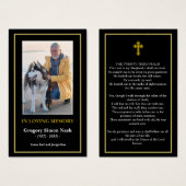 Eenvoudige Gold Photo Sympathy Funeral Card Visitekaartje (Voorkant /achterkant)