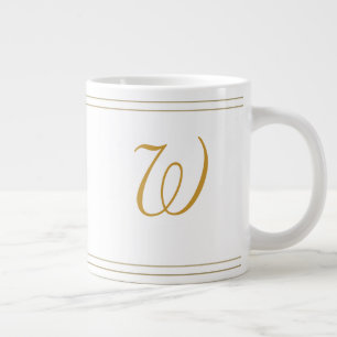 Eenvoudige Gold Stripes-minimalist - Monogram Jumbo Beker