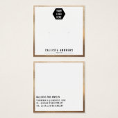 Eenvoudige Gold White Border Logo Verdien Display  Vierkante Visitekaartjes (Voorkant /achterkant)