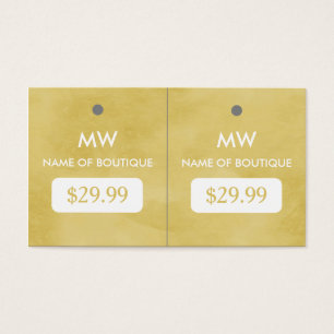 Eenvoudige Goldenrod Chic Boutique Monogram Hang L Visitekaartjes