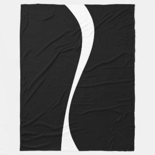 Eenvoudige golven 2 - zwart en wit fleece deken