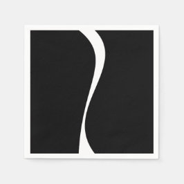 Eenvoudige golven 2 - zwart en wit servet