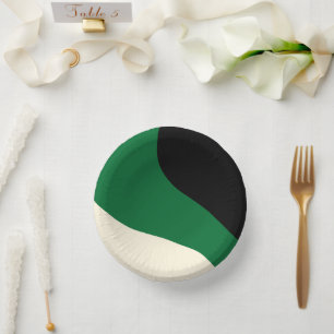 Eenvoudige golven - Groen, Cream en Zwart Papieren Kommen