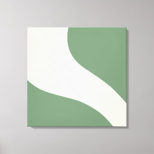 Eenvoudige golven in groen canvas afdruk