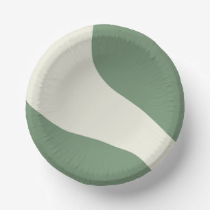 Eenvoudige golven in groen papieren kommen