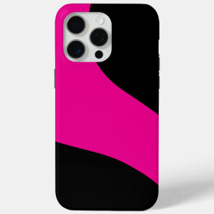 Eenvoudige golven in magenta en zwart iPhone 15 pro max hoesje