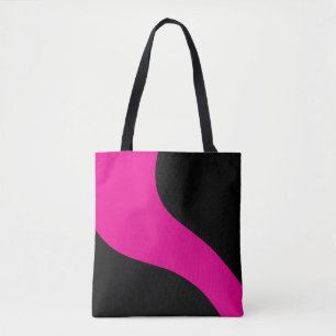 Eenvoudige golven in magenta en zwart draagtas