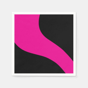 Eenvoudige golven in magenta en zwart servet
