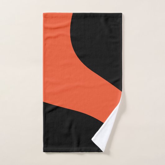 Eenvoudige golven in zwart en Sinaasappel Bad Handdoek (Handdoek)