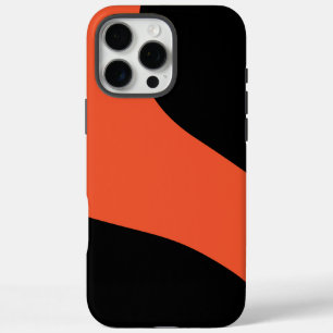 Eenvoudige golven in zwart en Sinaasappel iPhone 16 Pro Max Hoesje