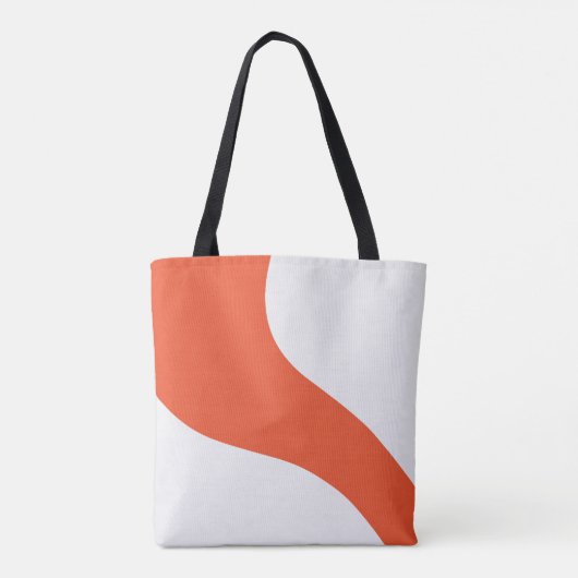 Eenvoudige golven - Sinaasappel en wit Draagtas (Achterkant)