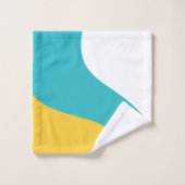 Eenvoudige golven - Turquoise en Yellow Bad Handdoek (Wasdoekje)