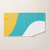 Eenvoudige golven - Turquoise en Yellow Bad Handdoek (Handdoek)