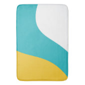 Eenvoudige golven - Turquoise en Yellow Badmat (Voorkant Verticaal)