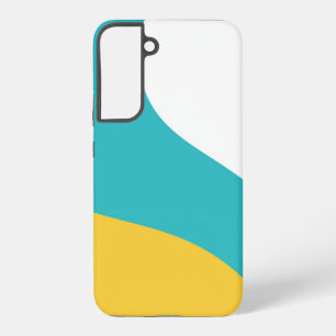 Eenvoudige golven - Turquoise en Yellow Samsung Galaxy Hoesje
