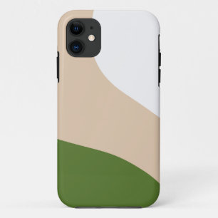 Eenvoudige golven - Wit, Zand & Palmgroen iPhone 11 Hoesje