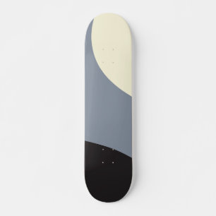 Eenvoudige golven - zwart, grijs en crème skateboard