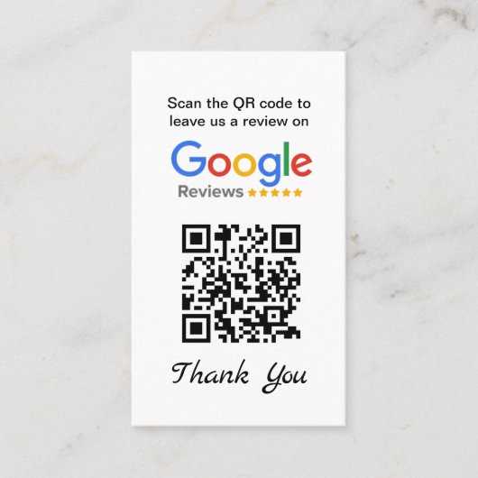 Eenvoudige Google Review Request - Visitekaartje (Voorkant)