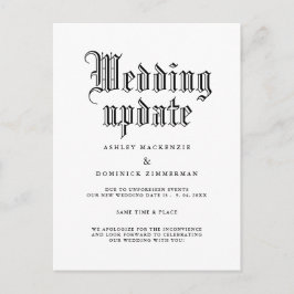 Eenvoudige Gothic Wedding Update Wijzigen Aankondigingskaart