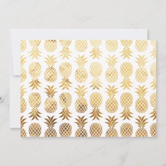 Eenvoudige Gouden Ananas Save the Date Kaarten (Achterkant)