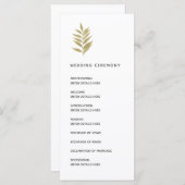 Eenvoudige gouden blad botanische bruiloft ceremon programma (Voorkant / Achterkant)