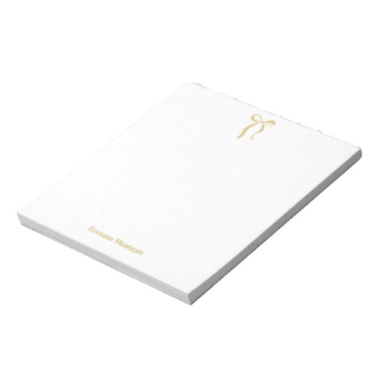 Eenvoudige Gouden Boog Script Aangepaste Naam Scri Notitieblok (Gedraaid)