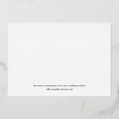 Eenvoudige gouden bruiloft foto Opslaan datum Folie Uitnodiging (Achterkant)