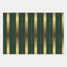 Eenvoudige gouden en smaragdgroene geometrische st inpakpapier vel