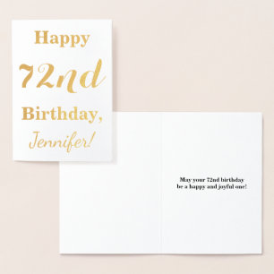 Eenvoudige Gouden Folie "HAPPY 72nd BIRTHDAY" + Na Kaarten