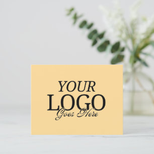 Eenvoudige Gouden Gele Logo met QR Code Business Briefkaart
