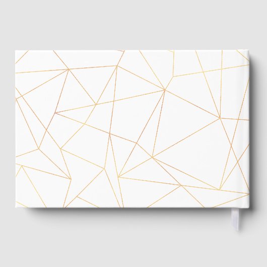 Eenvoudige gouden geometrische lijnen bruiloft gastenboek (Achterkant)
