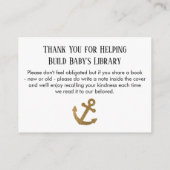 Eenvoudige Gouden Glitter Anker Boek Aanvraag Kaar Informatiekaartje (Achterkant)