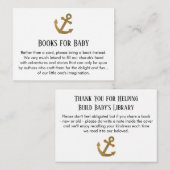 Eenvoudige Gouden Glitter Anker Boek Aanvraag Kaar Informatiekaartje (Voorkant / Achterkant)