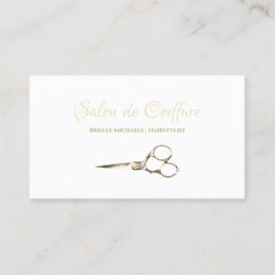 Eenvoudige Gouden Haarstylist Schaar Haarsalon Visitekaartje