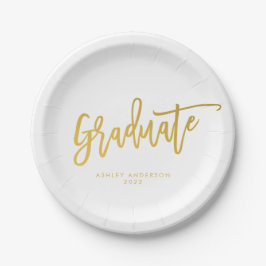 Eenvoudige Gouden Kalligrafie Script Graduation Pa Papieren Bordje