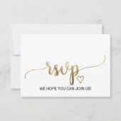 Eenvoudige Gouden Kalligrafie Trouwwebsite RSVP Ka (Voorkant)