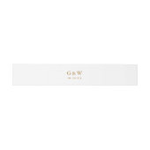 Eenvoudige Gouden Kleur Monogrammen en Datum Bruil Uitnodigingen Wikkel (Vlak)
