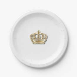 Eenvoudige Gouden Kroon Papieren Bordje