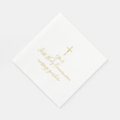 Eenvoudige Gouden Kruis Eerste Heilige Communie Bo Servet (Hoek)