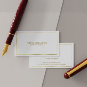Eenvoudige gouden rand witte achtergrond, QR-code Visitekaartje
