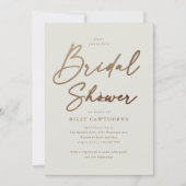 Eenvoudige gouden script bruidsdouche kaart (Voorkant)