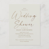 Eenvoudige gouden script bruiloft douche briefkaart (Voorkant)