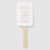 Eenvoudige gouden script bruiloft programma fans handwaaier (Achterkant)